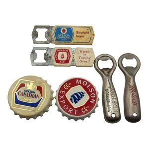 Vintage Molson Beer‎ Lot – Bottle Openers & Cap Magnets Canadian Breweriana